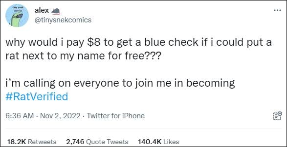 社群收費時代來臨？推特率先推「藍勾勾認證」付費制   馬斯克：可以罵我，但要交8美元